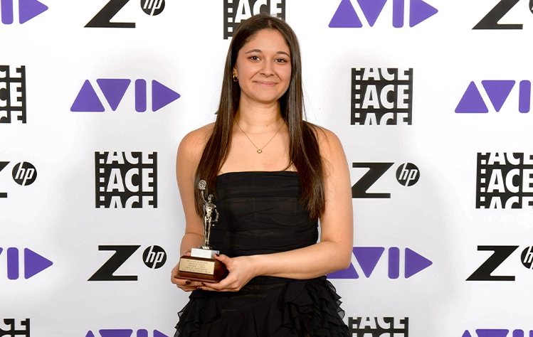 Hannah Hallock posing for a photo at the Eddie Awards